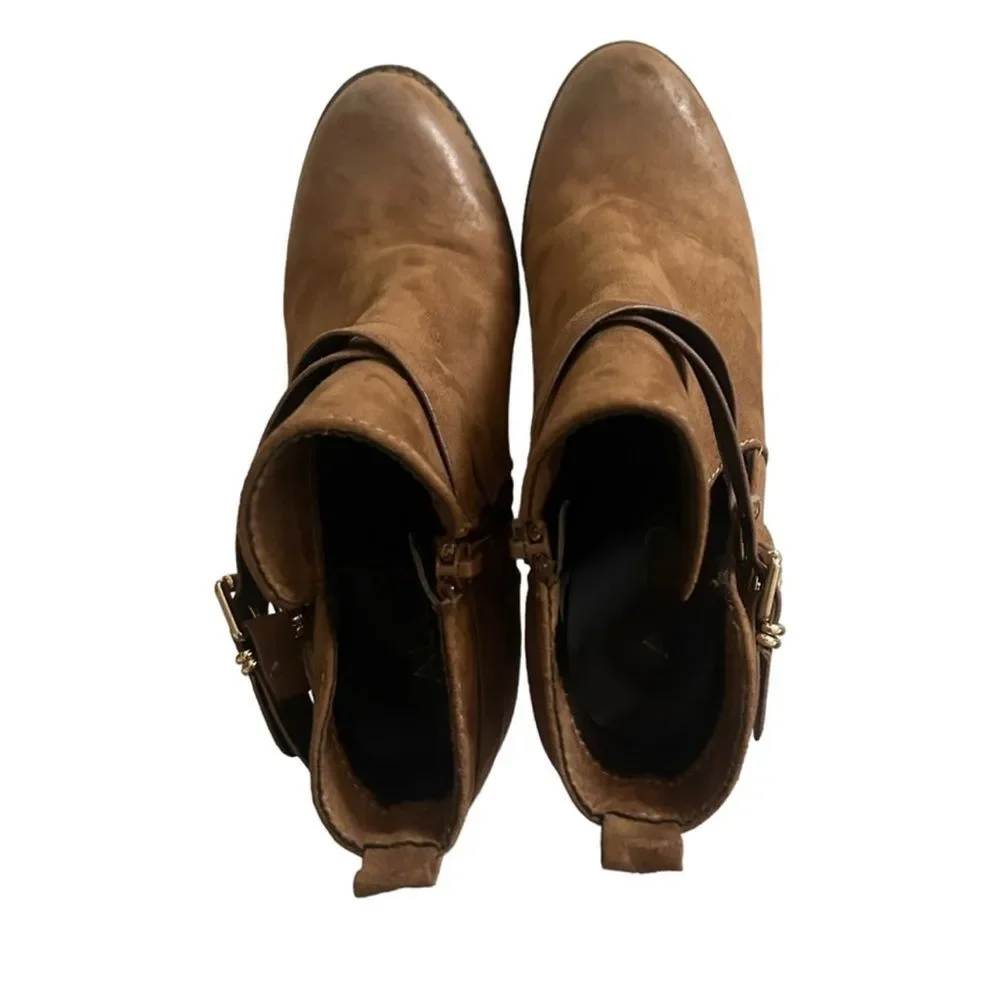 ALDO Suede Leather Buckle Ankle Booties 8 - Picture 8 of 15